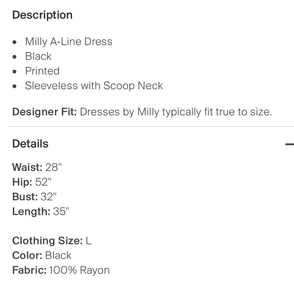 Milly fit flare stretch black white sleeveless dress a line size L 8-10 - Picture 5 of 8